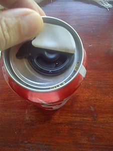 coke can with plastic slide closure