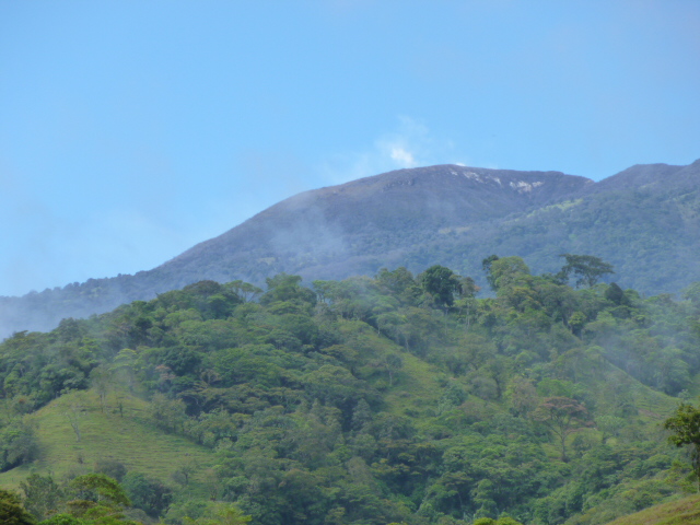 Steam rising from the Turrialba volcano