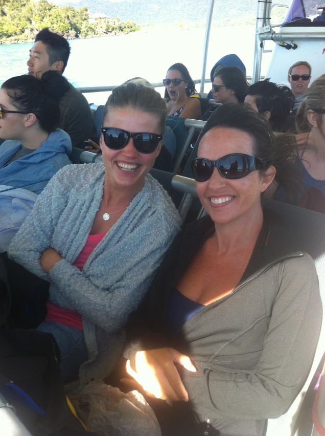 Helen and I on the boat (yes, it was cold!)