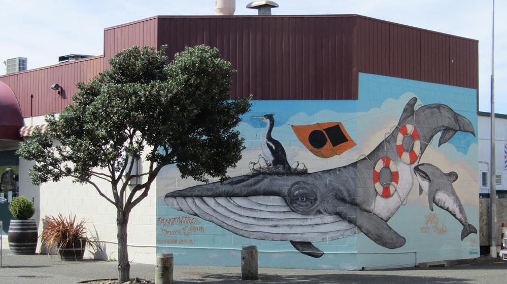 Napier whale seawall art