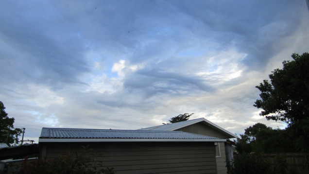 Eerie sky after sunrise this morning