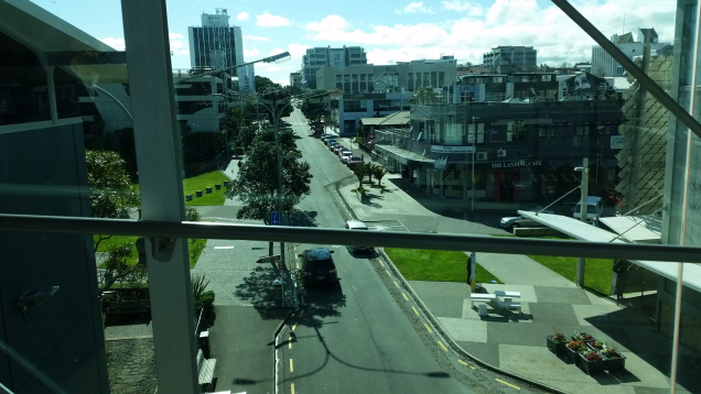 New Plymouth CBD flyover walkway museum library