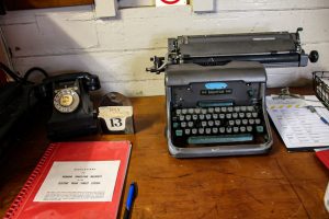 Ormondville train station typewriter old phone
